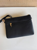 Wunderland Black Crossbody Purse w/Zipper Pockets