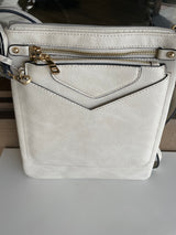 Cream Crossbody 2 in 1 Purse with Hidden Pocket Clutch