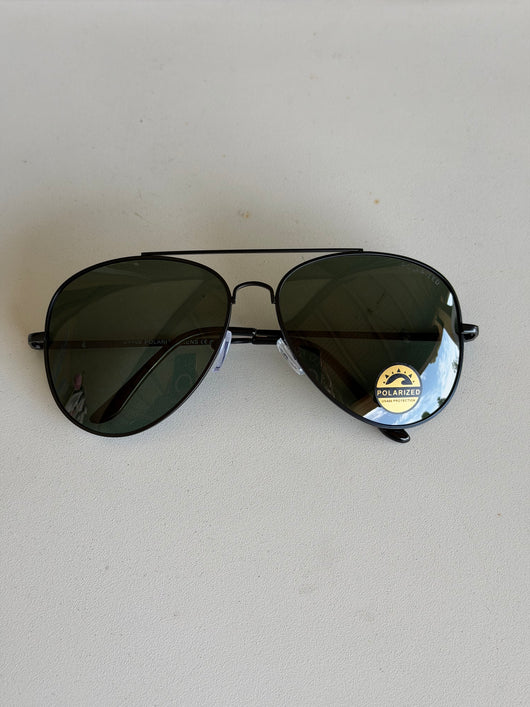 Black Polarized Aviator Sunglasses