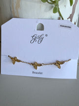 Gold Butterfly Charm & Chain Bracelet
