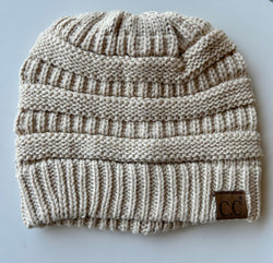 Beige CC Brand Classic Beanie