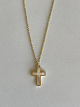 Mother of Pearl & Gold Cross Necklace