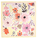 Pink & Purple Flower Print Silk Square Scarf