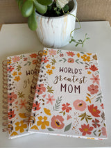 World’s Greatest Mom Whimsical Floral Wirebound Journal/Notebook