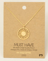 18K Gold Dipped Sun Rays Necklace