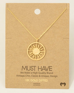 18K Gold Dipped Sun Rays Necklace