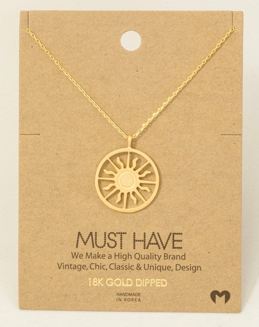 18K Gold Dipped Sun Rays Necklace