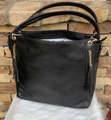 Black Set of 2 Boho Purse w/Short or Long Strap & Wristlet
