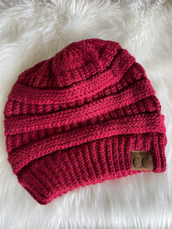 Red Sparkly CC Brand Knit Beanie