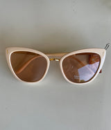 Retro Cateye Nude & Gold Sunglasses
