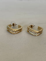 Gold Square Huggie Hoop Earrings