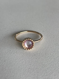 Gold & Pink Circle Stone Ring