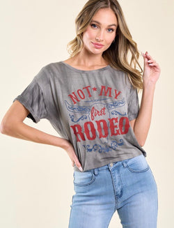 Not My First Rodeo Charcoal Vintage Graphic Tee Made in USA