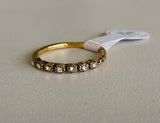 Antique Gold Rhinestone Ring - Size 8