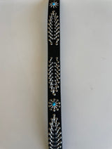 Starburst Black & Turquoise Stone and Weaved Belt
