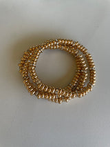Gold & Rhinestone Set of 3 Stretch Beaded Bracelets