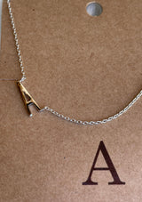 Silver Sideways Initial “A” Necklace