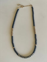 Black & Gold Flat Spacer Bead Necklace