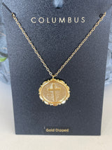 Gold Dipped Circle Cross Necklace