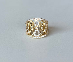 Eternity Cubic Zirconia Gold Dipped Adjustable Ring