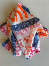 Orange, Pink & Blue Animal Print Silk Square Scarf