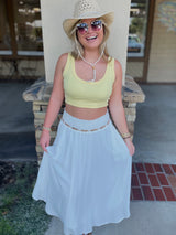 Yellow Ribbed Knit Crop Tank by Angie