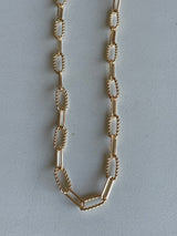 Gold Link and Paperclip Chain Necklace