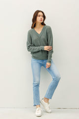 Teal Green Lightweight V-Neck Sweater Top