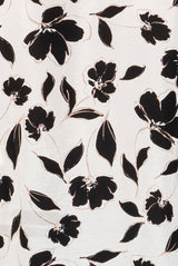 Ivory & Black Leaf Print Button Down Blouse