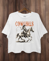 Cowgirls Wildest Angels Off-White Boxy Graphic Tee