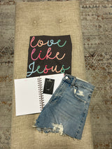 Love Like Jesus Charcoal & Colorful Oversized Graphic Tee
