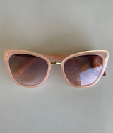 Retro Cateye Pink Champagne & Gold Sunglasses