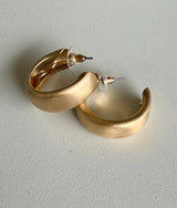 Matte Gold Thick Open Hoop Earrings