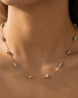 Gold & Colorful Ball Beaded Necklace