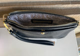 Black Wristlet Wallet/Clutch Bag w/Zipper Closure & Outer Pocket
