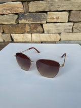 Uptown Girl Gold Rhinestone & Brown Frame Sunglasses
