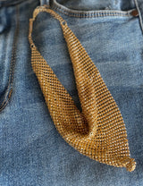 Sparkly Gold Sequins Bandana Necklace