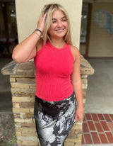 Ribbed Seamless Buttery Soft Full Length Red OS Tank
