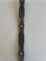 Shania Black & Gold Studded Belt w/Western Design and Gold Buckle