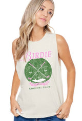 Birdie Golf Country Club Off-White Mineral Washed Graphic Tank