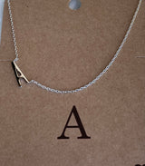 Silver Sideways Initial “A” Necklace