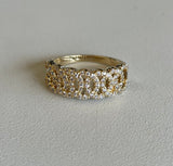 Chanel CZ Gold Dipped Link Ring