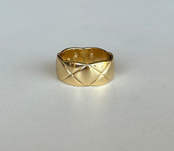 Gold Diamond Shape Pattern Ring