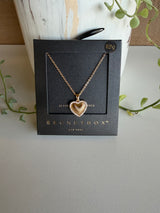 14K Gold Dipped CZ Heart Necklace by Secret Box