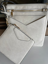 Cream Crossbody 2 in 1 Purse with Hidden Pocket Clutch