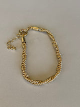 Twisted Rope Gold Bracelet w/Adjustable Size