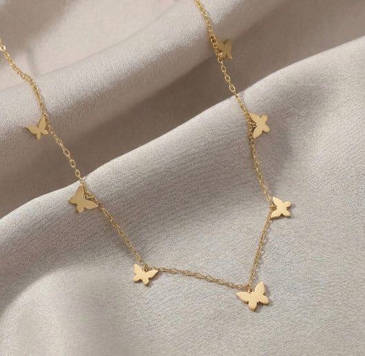 Dainty Gold Butterfly Charm Necklace
