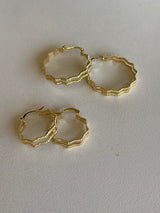 Wavy Small Gold Hoop Earrings