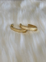 Gold Dipped Oval Open Huggie Hoop Earrings