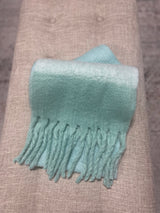 Aqua Blue Ombré Soft Scarf /Fringe